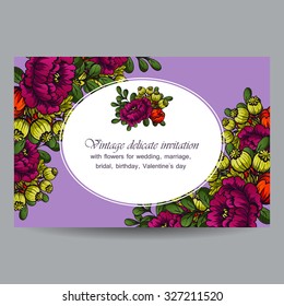Invitation with floral background