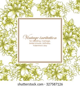 Invitation with floral background