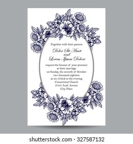 Invitation with floral background