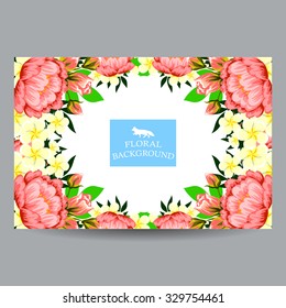 Invitation with floral background