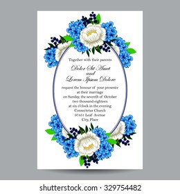 Invitation with floral background