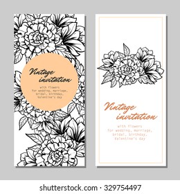 Invitation with floral background