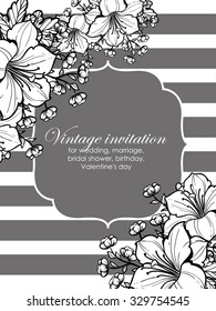 Invitation with floral background