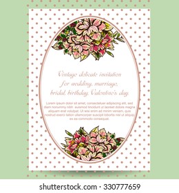Invitation with floral background