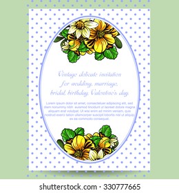 Invitation with floral background