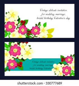 Invitation with floral background