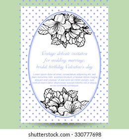 Invitation with floral background