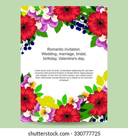 Invitation with floral background