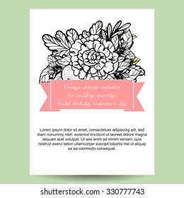 Invitation with floral background