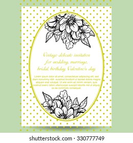 Invitation with floral background