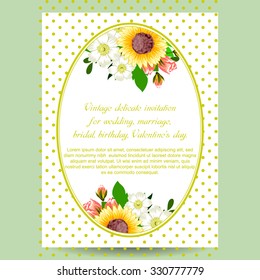 Invitation with floral background