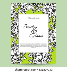 Invitation with floral background