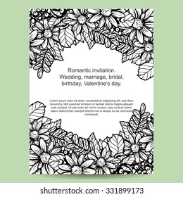 Invitation with floral background