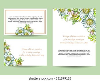 Invitation with floral background