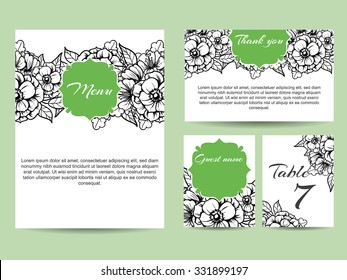 Invitation with floral background