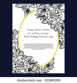 Invitation with floral background