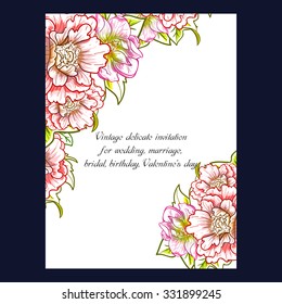 Invitation with floral background