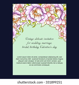 Invitation with floral background