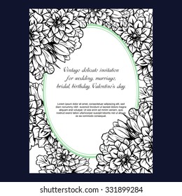 Invitation with floral background
