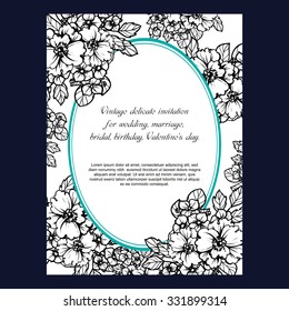 Invitation with floral background