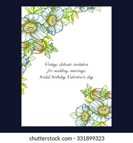 Invitation with floral background