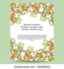 Invitation with floral background
