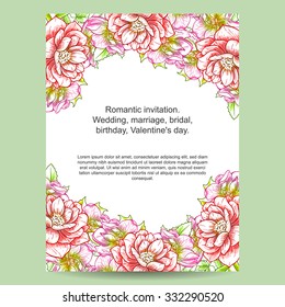 Invitation with floral background