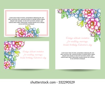 Invitation with floral background