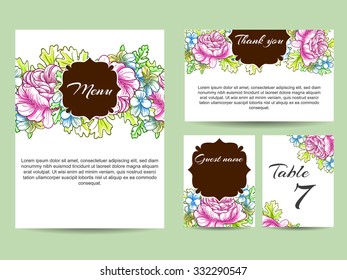 Invitation with floral background