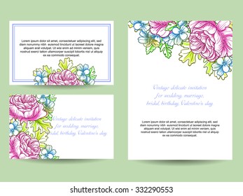 Invitation with floral background
