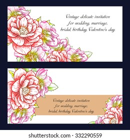 Invitation with floral background