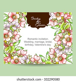 Invitation with floral background