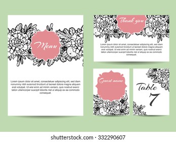 Invitation with floral background
