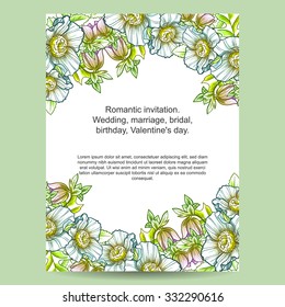 Invitation with floral background