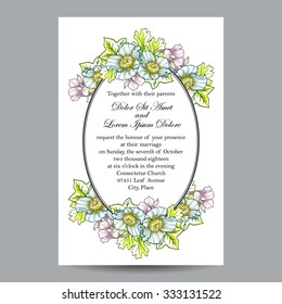Invitation with floral background