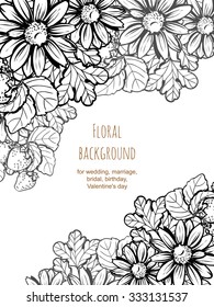 Invitation with floral background