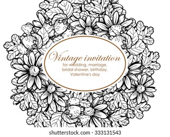 Invitation with floral background