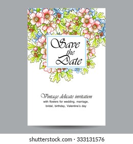 Invitation with floral background