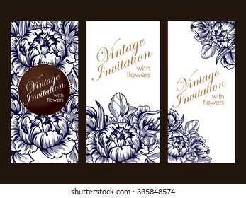 Invitation with floral background