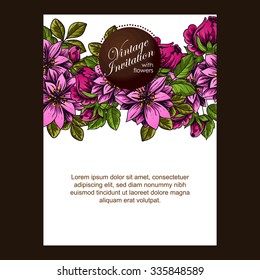 Invitation with floral background