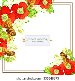 Invitation with floral background