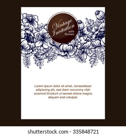 Invitation with floral background