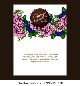 Invitation with floral background