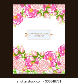 Invitation with floral background