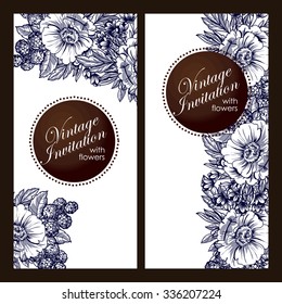 Invitation with floral background
