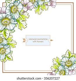 Invitation with floral background