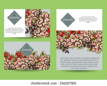 Invitation with floral background