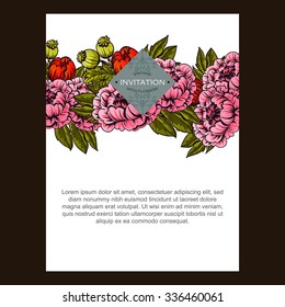 Invitation with floral background
