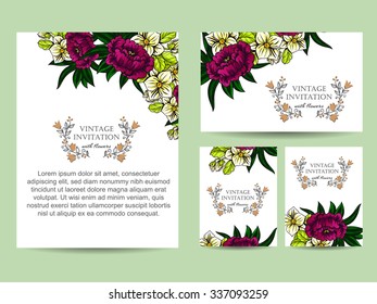 Invitation with floral background