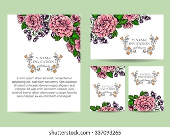 Invitation with floral background